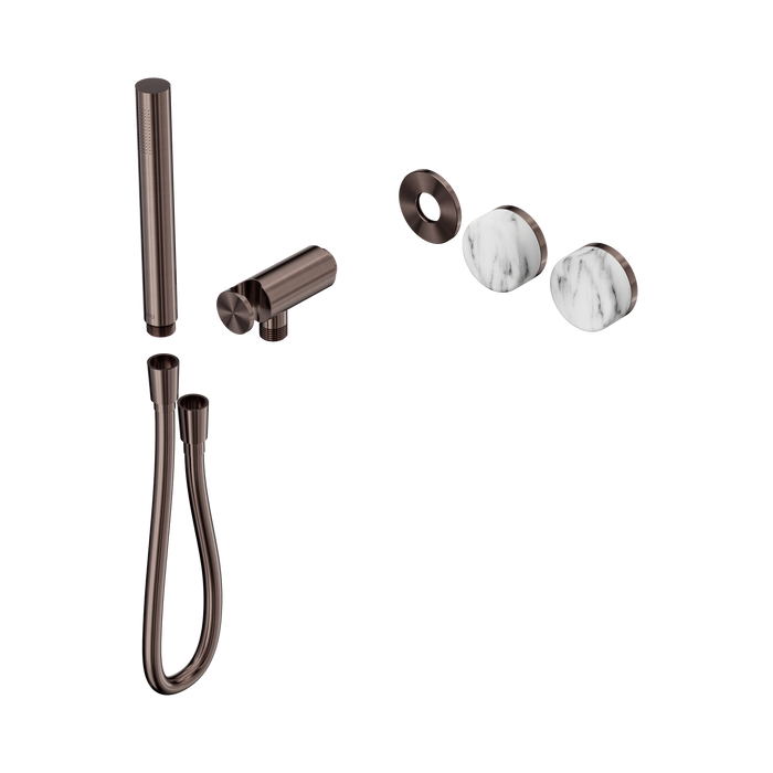Nero Serenity Progressive Shower System With Arabescato Corchia Handle And Slim Shower Trim Kit Only - Brushed Bronze