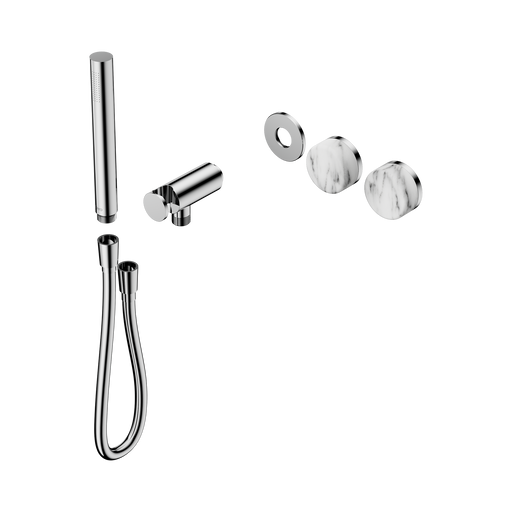 Nero Serenity Progressive Shower System With Arabescato Corchia Handle And Slim Shower Trim Kit Only - Chrome