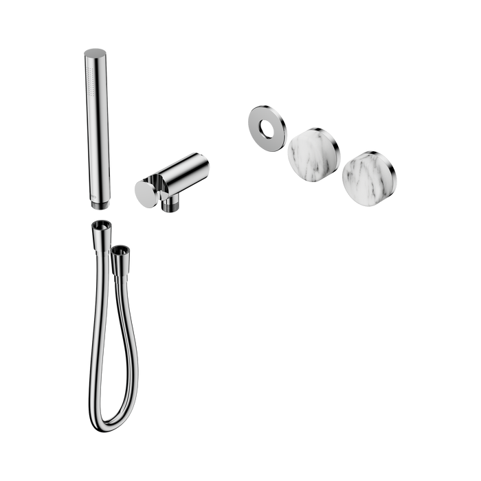 Nero Serenity Progressive Shower System With Arabescato Corchia Handle And Slim Shower Trim Kit Only - Chrome
