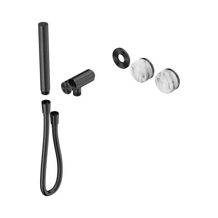 Nero Serenity Progressive Shower System With Arabescato Corchia Handle And Slim Shower Trim Kit Only - Gun Metal