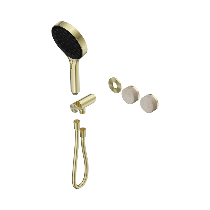 Nero Serenity Progressive Shower System With Rome Travertine Handle And Serenity Hand Shower Trim Kit Only - Brushed Gold