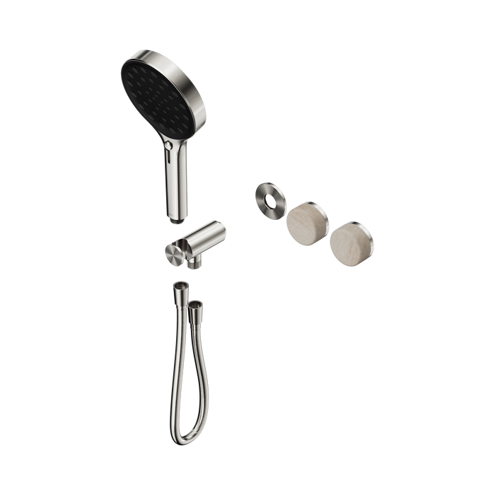 Nero Serenity Progressive Shower System With Rome Travertine Handle And Serenity Hand Shower Trim Kit Only - Brushed Nickel