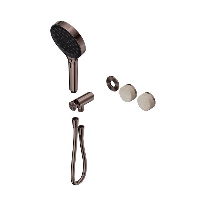 Nero Serenity Progressive Shower System With Rome Travertine Handle And Serenity Hand Shower Trim Kit Only - Brushed Bronze