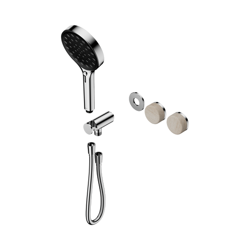 Nero Serenity Progressive Shower System With Rome Travertine Handle And Serenity Hand Shower Trim Kit Only - Chrome