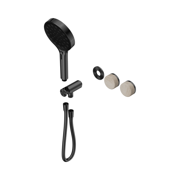 Nero Serenity Progressive Shower System With Rome Travertine Handle And Serenity Hand Shower Trim Kit Only - Gun Metal
