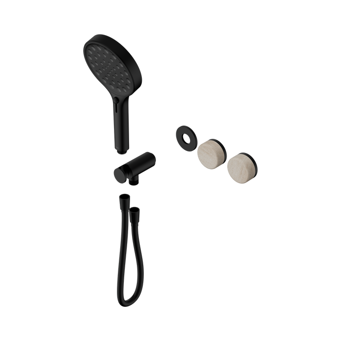 Nero Serenity Progressive Shower System With Rome Travertine Handle And Serenity Hand Shower Trim Kit Only - Matte Black
