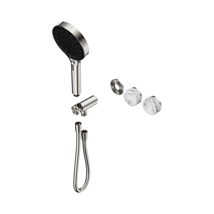 Nero Serenity Progressive Shower System With Arabescato Corchia Handle And Serenity Hand Shower Trim Kit Only - Brushed Nickel