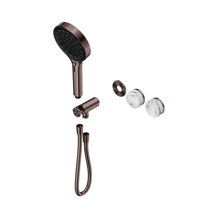 Nero Serenity Progressive Shower System With Arabescato Corchia Handle And Serenity Hand Shower Trim Kit Only - Brushed Bronze