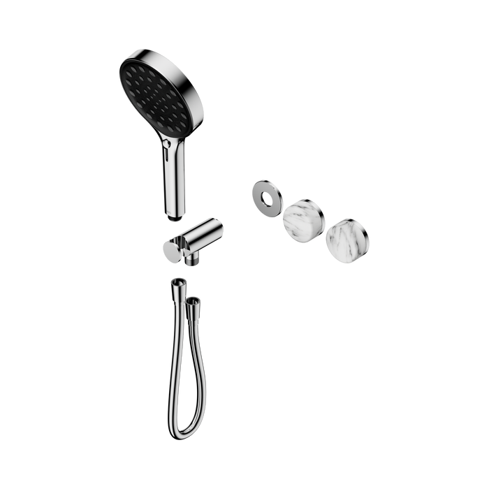 Nero Serenity Progressive Shower System With Arabescato Corchia Handle And Serenity Hand Shower Trim Kit Only - Chrome
