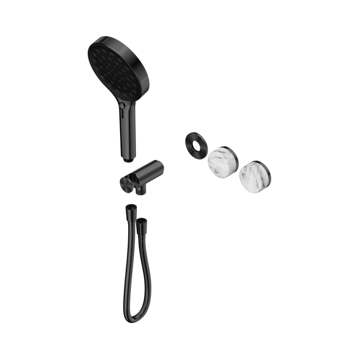Nero Serenity Progressive Shower System With Arabescato Corchia Handle And Serenity Hand Shower Trim Kit Only - Gun Metal