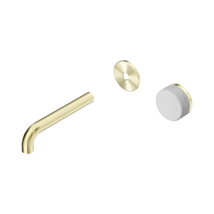 Nero Serenity Progressive Wall Basin Mixer 160mm Spout With Carrara Handle Trim Kit Only - Brushed Gold