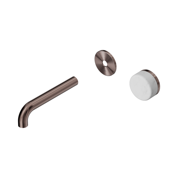 Nero Serenity Progressive Wall Basin Mixer 160mm Spout With Carrara Handle Trim Kit Only - Brushed Bronze
