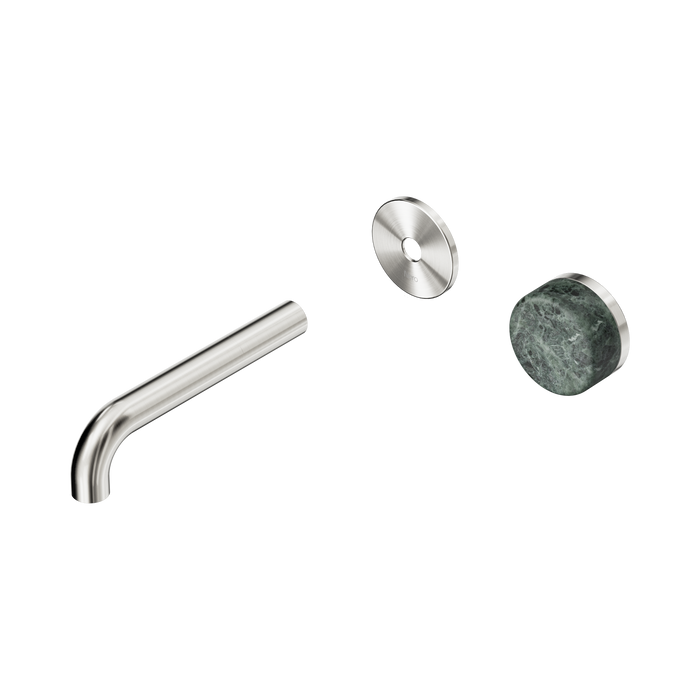 Nero Serenity Progressive Wall Basin Mixer 160mm Spout With Verde Alpi Handle Trim Kit Only - Brushed Nickel