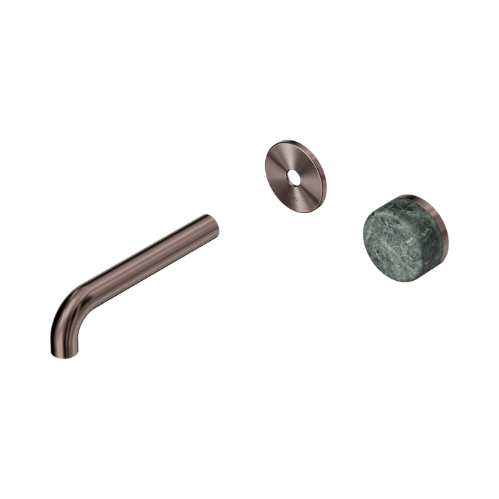 Nero Serenity Progressive Wall Basin Mixer 160mm Spout With Verde Alpi Handle Trim Kit Only - Brushed Bronze