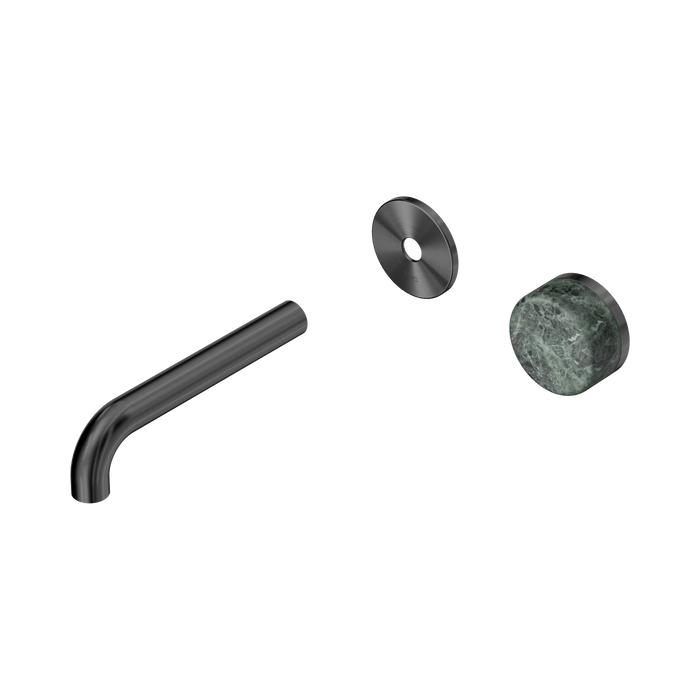 Nero Serenity Progressive Wall Basin Mixer 160mm Spout With Verde Alpi Handle Trim Kit Only - Gun Metal