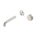 Nero Serenity Progressive Wall Basin Mixer 160mm Spout With Rome Travertine Handle Trim Kit Only - Brushed Nickel