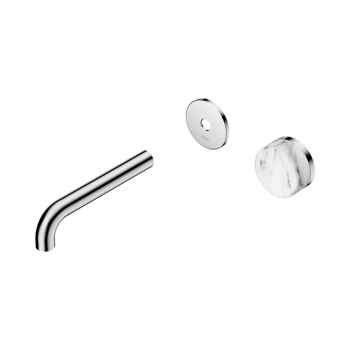 Nero Serenity Progressive Wall Basin Mixer 160mm Spout With Arabescato Corchia Handle Trim Kit Only - Chrome