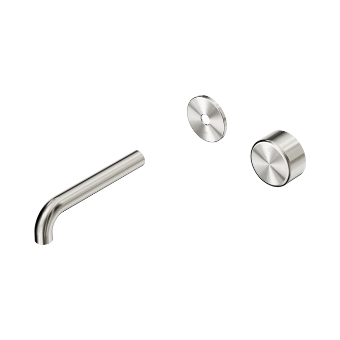 Nero Serenity Progressive Wall Basin Mixer 160mm Spout With Metal Handle Trim Kit Only - Brushed Nickel