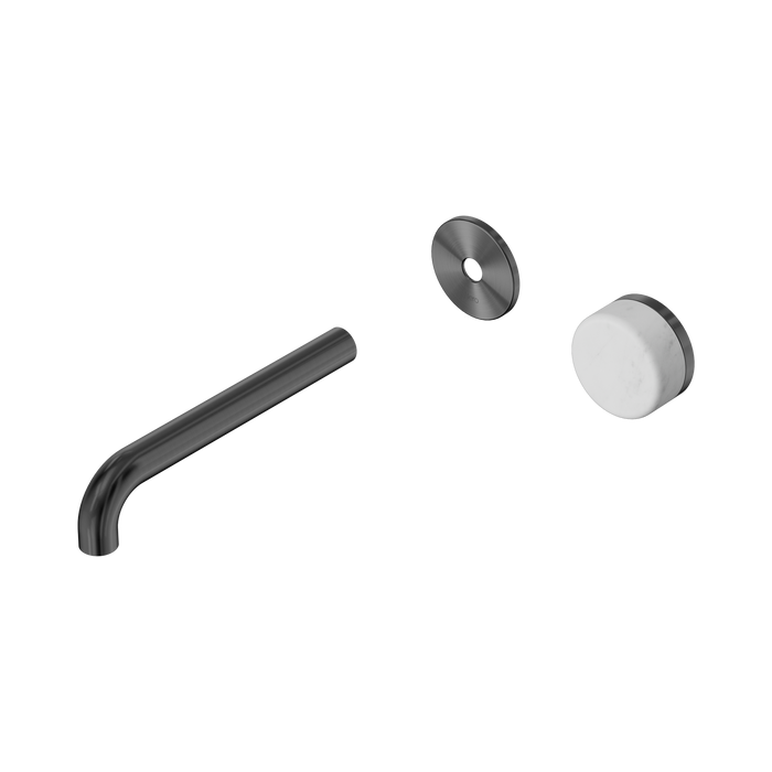 Nero Serenity Progressive Wall Basin Mixer 185mm Spout With Carrara Handle Trim Kit Only - Gun Metal