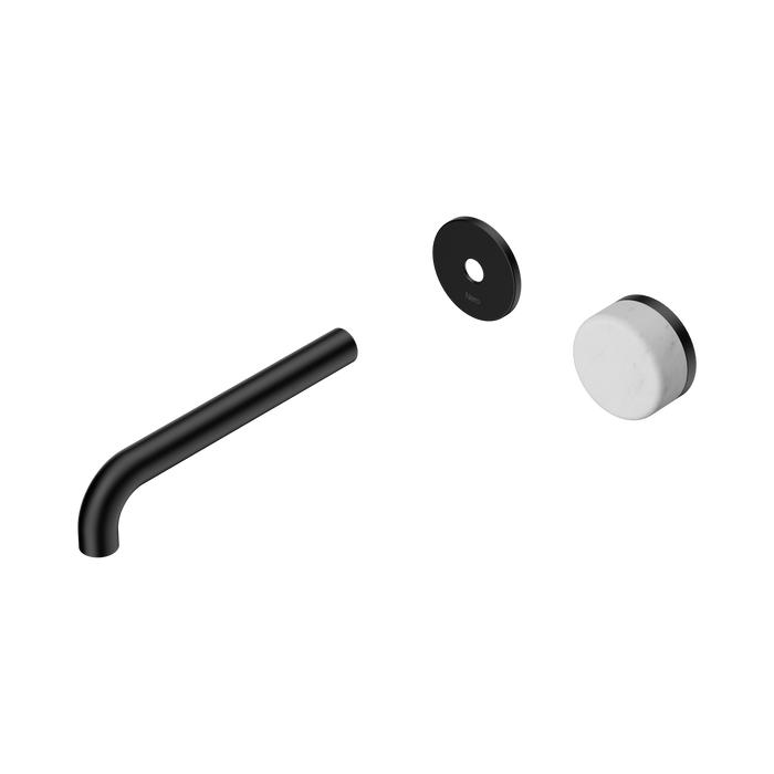 Nero Serenity Progressive Wall Basin Mixer 185mm Spout With Carrara Handle Trim Kit Only - Matte Black