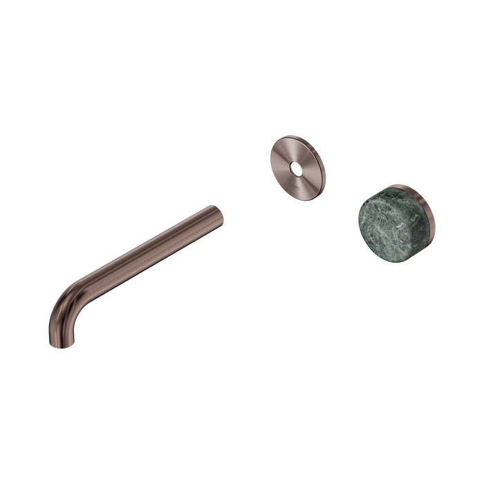 Nero Serenity Progressive Wall Basin Mixer 185mm Spout With Verde Alpi Handle Trim Kit Only - Brushed Bronze