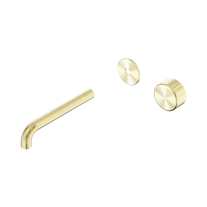 Nero Serenity Progressive Wall Basin Mixer 185mm Spout With Metal Handle Trim Kit Only - Brushed Gold
