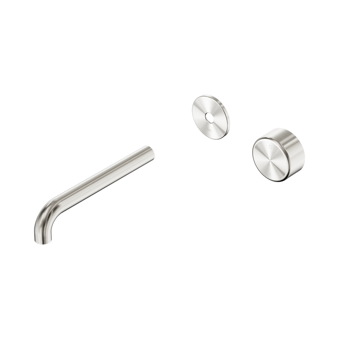 Nero Serenity Progressive Wall Basin Mixer 185mm Spout With Metal Handle Trim Kit Only - Brushed Nickel