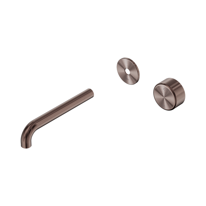 Nero Serenity Progressive Wall Basin Mixer 185mm Spout With Metal Handle Trim Kit Only - Brushed Bronze