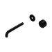 Nero Serenity Progressive Wall Basin Mixer 185mm Spout With Metal Handle Trim Kit Only - Matte Black