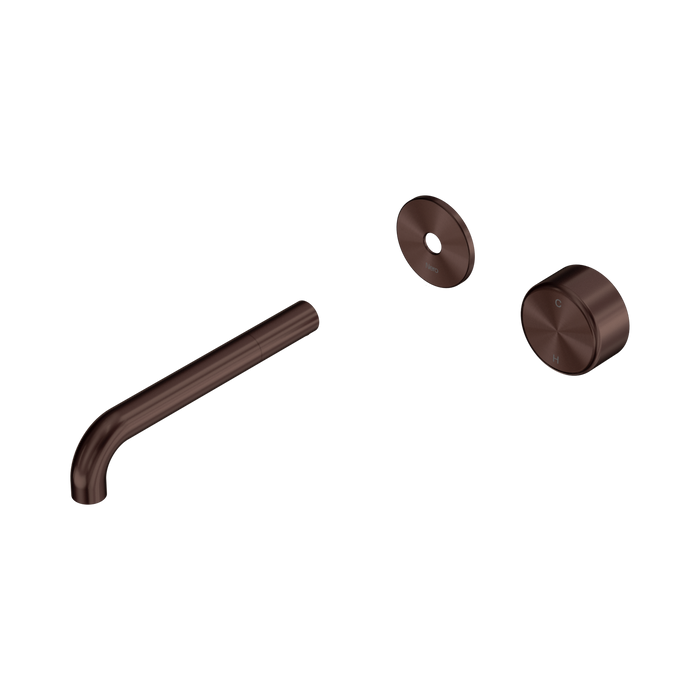 Nero Serenity Progressive Wall Basin Mixer 185mm Spout With Metal Handle Trim Kit Only - Rome Bronze