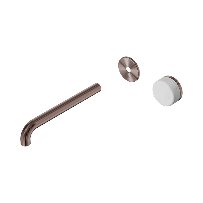 Nero Serenity Progressive Wall Basin Mixer 220mm Spout With Carrara Handle Trim Kit Only - Brushed Bronze