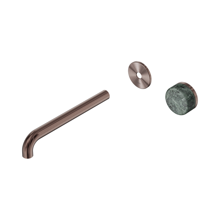 Nero Serenity Progressive Wall Basin Mixer 220mm Spout With Verde Alpi Handle Trim Kit Only - Brushed Bronze