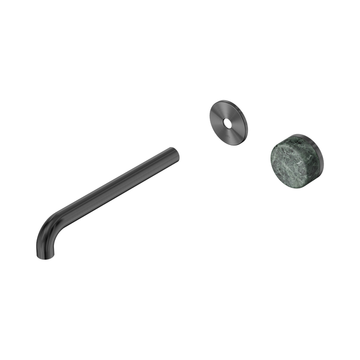 Nero Serenity Progressive Wall Basin Mixer 220mm Spout With Verde Alpi Handle Trim Kit Only - Gun Metal