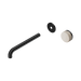 Nero Serenity Progressive Wall Basin Mixer 220mm Spout With Rome Travertine Handle Trim Kit Only - Matte Black