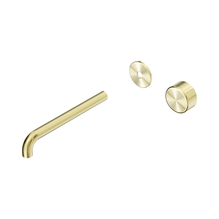 Nero Serenity Progressive Wall Basin Mixer 220mm Spout With Metal Handle Trim Kit Only - Brushed Gold