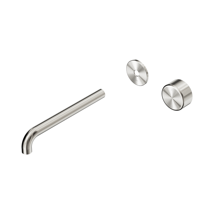Nero Serenity Progressive Wall Basin Mixer 220mm Spout With Metal Handle Trim Kit Only - Brushed Nickel