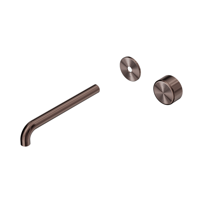 Nero Serenity Progressive Wall Basin Mixer 220mm Spout With Metal Handle Trim Kit Only - Brushed Bronze