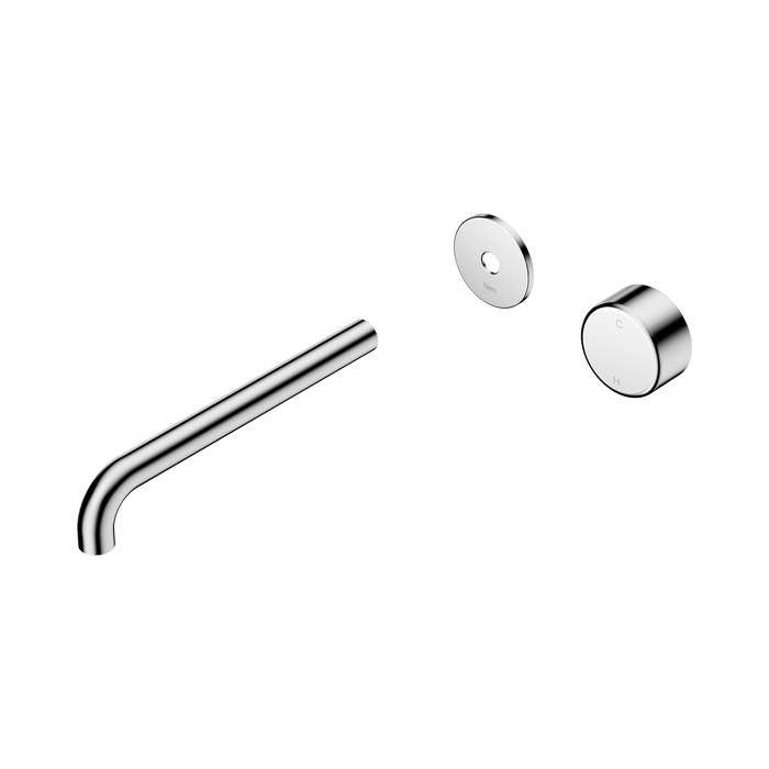 Nero Serenity Progressive Wall Basin Mixer 220mm Spout With Metal Handle Trim Kit Only - Chrome
