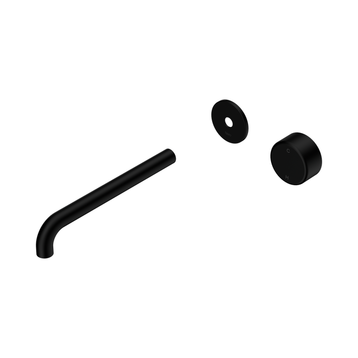 Nero Serenity Progressive Wall Basin Mixer 220mm Spout With Metal Handle Trim Kit Only - Matte Black