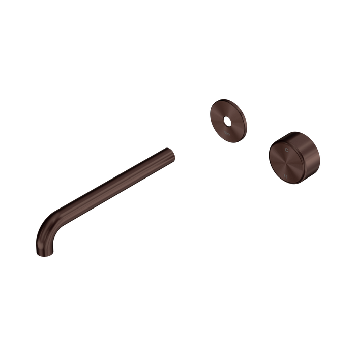 Nero Serenity Progressive Wall Basin Mixer 220mm Spout With Metal Handle Trim Kit Only - Rome Bronze