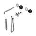 Nero Serenity Progressive Shower System With Spout With Marquina Black Handle And Slim Shower Trim Kit Only - Chrome
