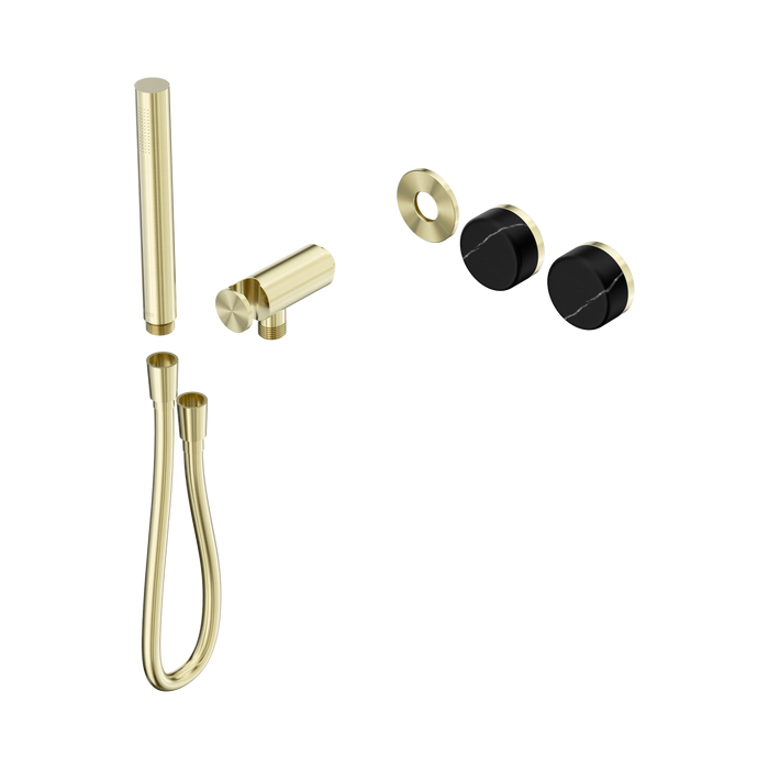 Nero Serenity Progressive Shower System With Marquina Black Handle And Slim Shower Trim Kit Only - Brushed Gold