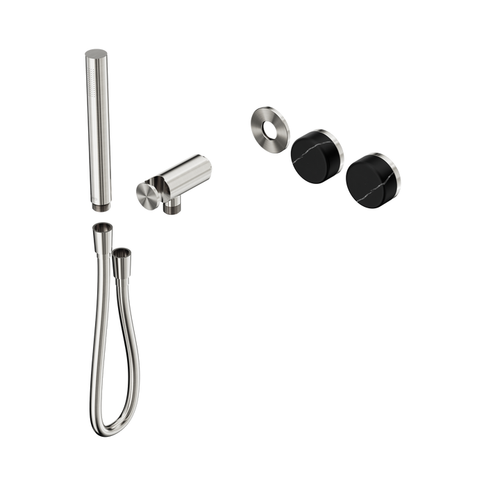 Nero Serenity Progressive Shower System With Marquina Black Handle And Slim Shower Trim Kit Only - Brushed Nickel