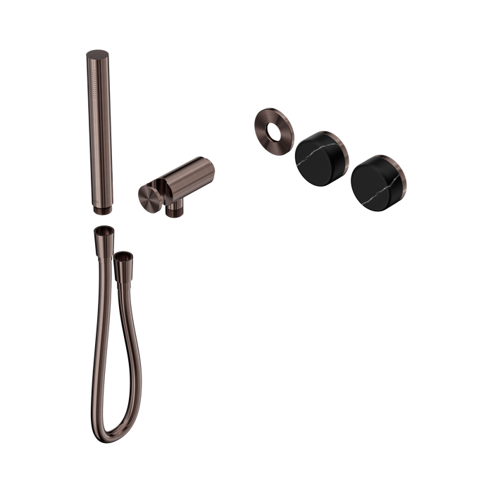 Nero Serenity Progressive Shower System With Marquina Black Handle And Slim Shower Trim Kit Only - Brushed Bronze