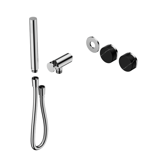 Nero Serenity Progressive Shower System With Marquina Black Handle And Slim Shower Trim Kit Only - Chrome