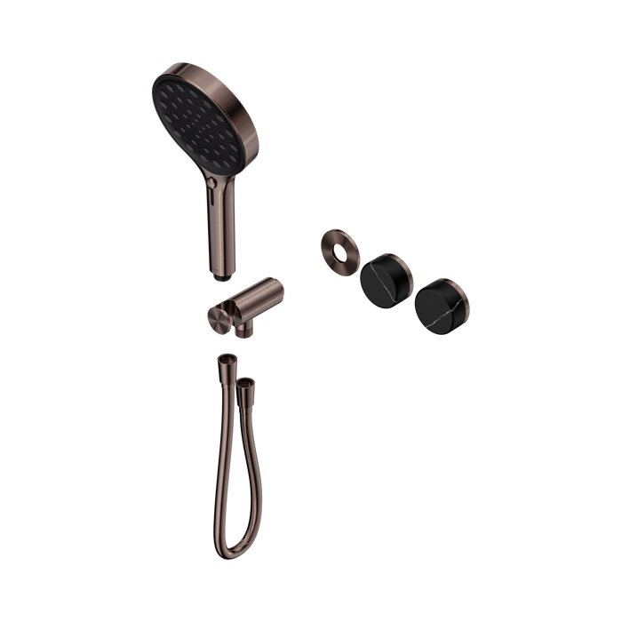 Nero Serenity Progressive Shower System With Marquina Black Handle And Serenity Hand Shower Trim Kit Only - Brushed Bronze