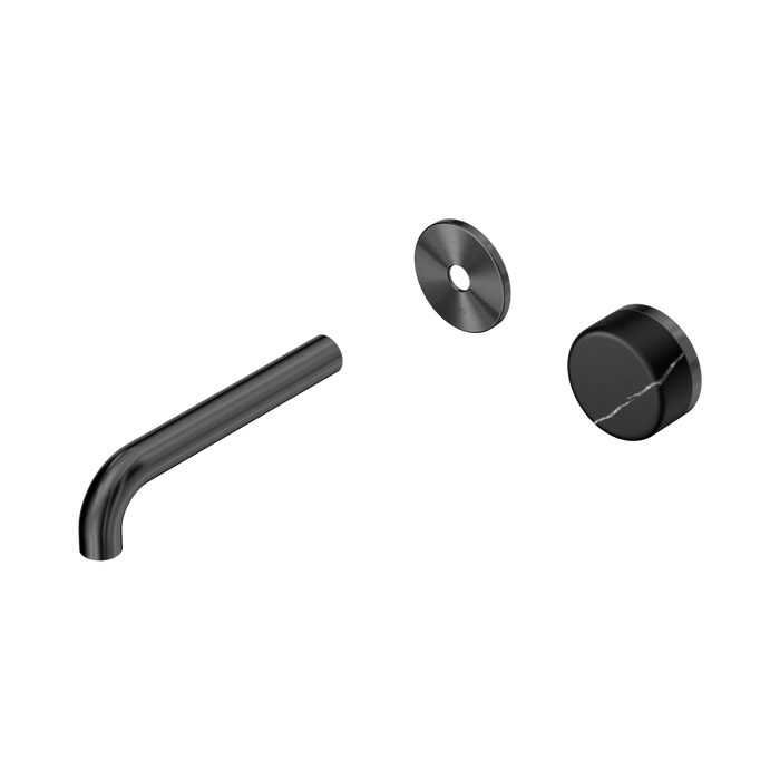 Nero Serenity Progressive Wall Basin Mixer 160mm Spout With Marquina Black Handle Trim Kit Only - Gun Metal