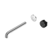 Nero Serenity Progressive Wall Basin Mixer 220mm Spout With Marquina Black Handle Trim Kit Only - Chrome