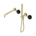 Nero Serenity Progressive Shower System With Spout With Marquina Black Handle And Slim Shower - Brushed Gold