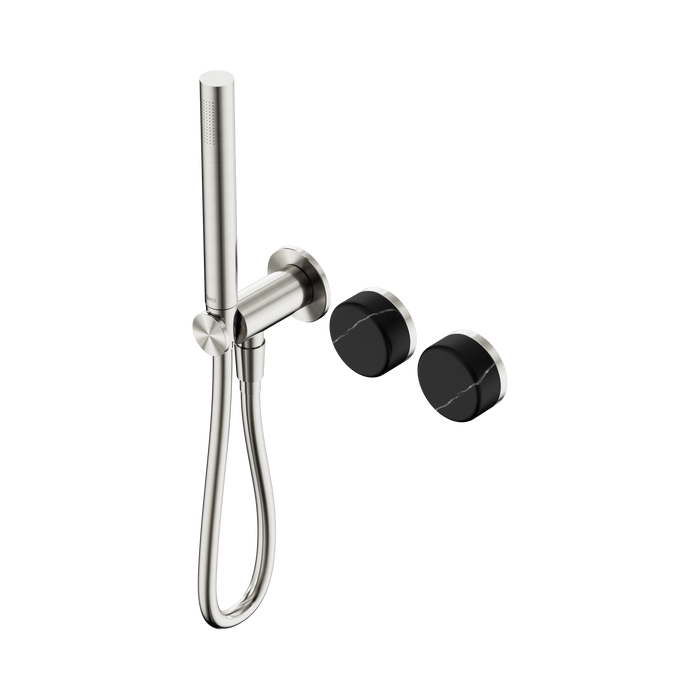 Nero Serenity Progressive Shower System With Marquina Black Handle And Slim Shower - Brushed Nickel